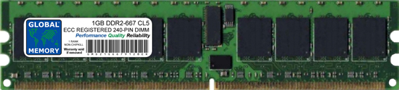 1GB DDR2 667MHz PC2-5300 240-PIN ECC REGISTERED DIMM (RDIMM) MEMORY RAM FOR SERVERS/WORKSTATIONS/MOTHERBOARDS (1 RANK NON-CHIPKILL)